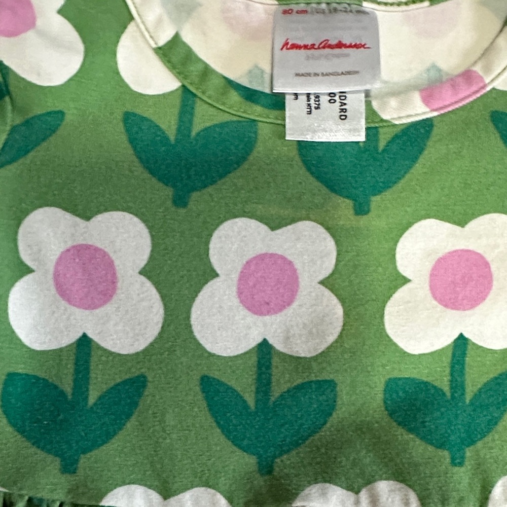 Hanna Andersson Green and Pink Floral Dress - Picture 2 of 2